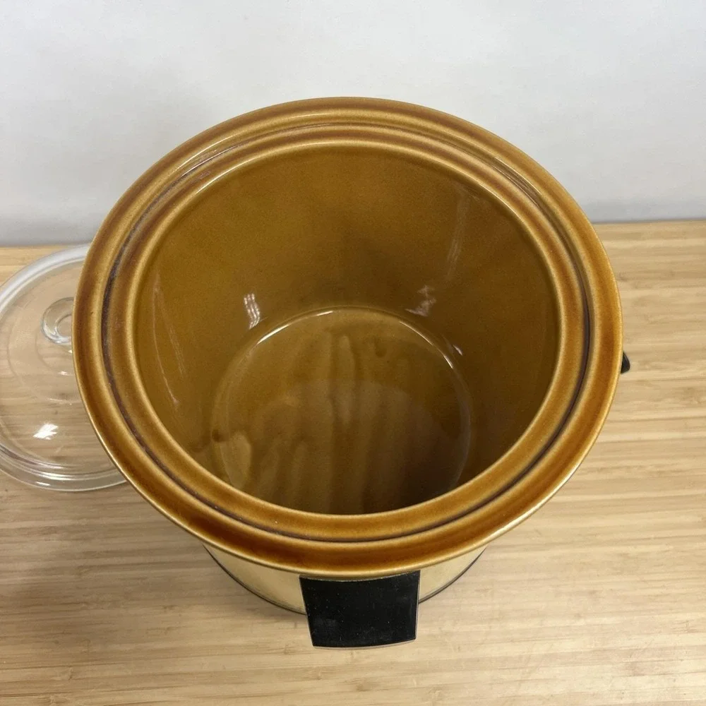 Rival Crock Pot Slow Cooker 3.5 qt Harvest Gold WITH LID 3100/2 TESTED WORKING